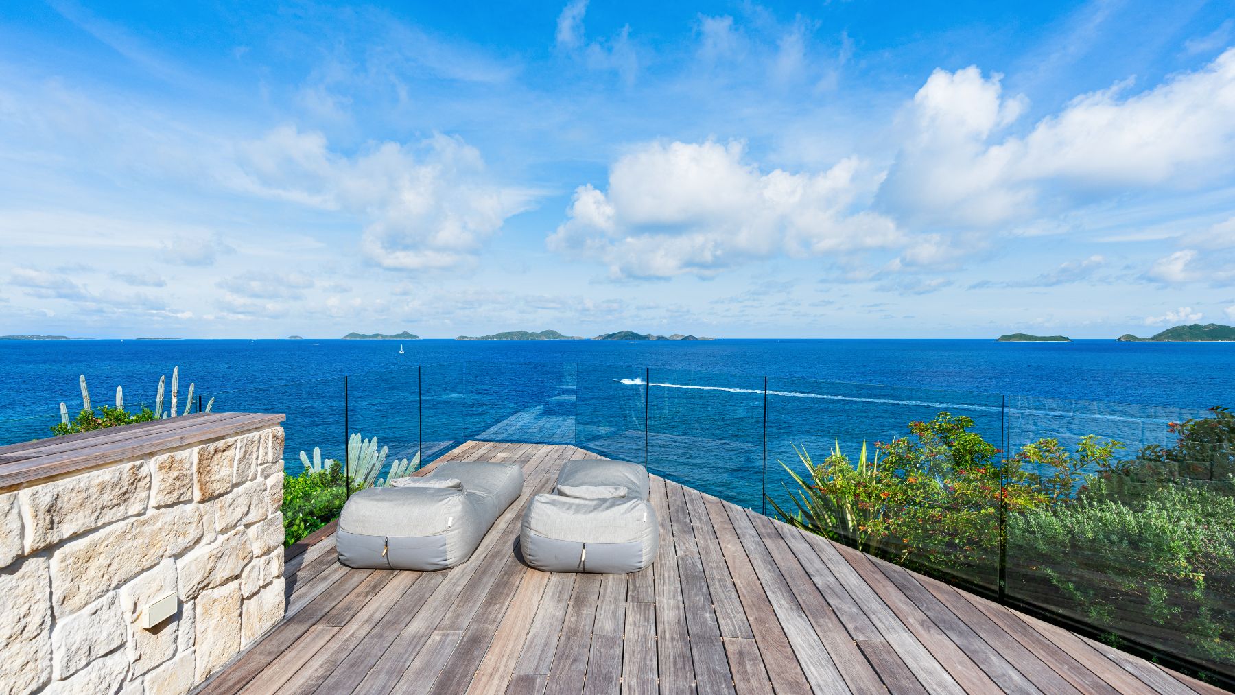 Sunbeds at Osprey House in the British Virgin Islands, Caribbean