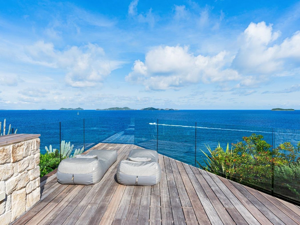 Sunbeds at Osprey House in the British Virgin Islands, Caribbean