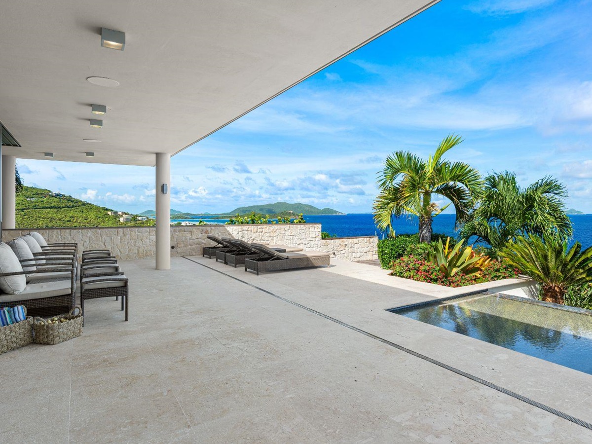 Sunbeds at Osprey House in the British Virgin Islands, Caribbean