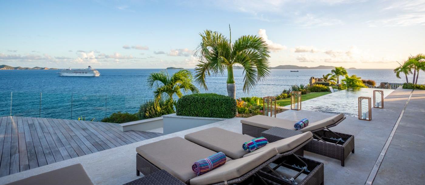 Sun loungers at Osprey House in the British Virgin Islands