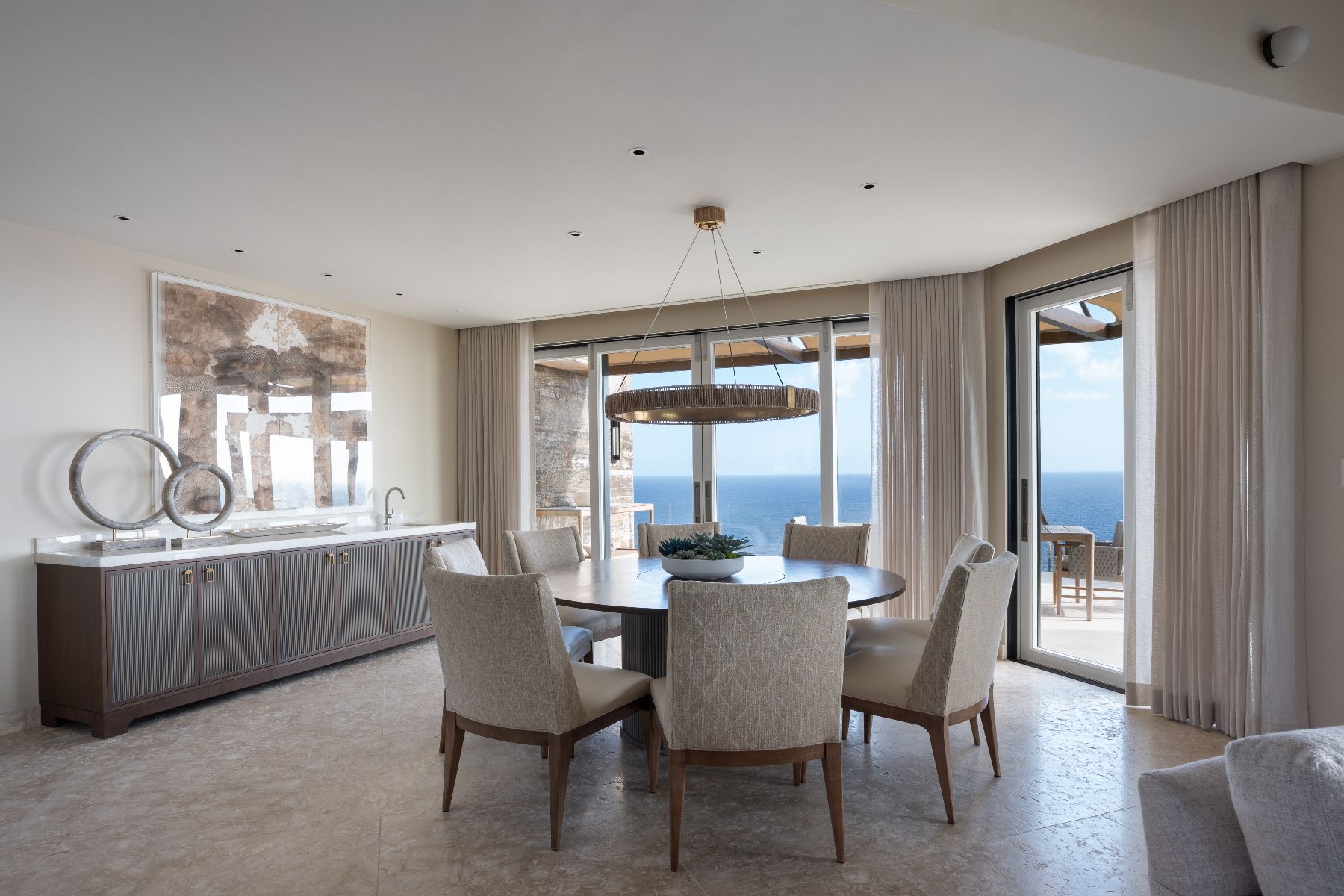 Dining room at Quintessa in Oil Nut Bay in the British Virgin Islands
