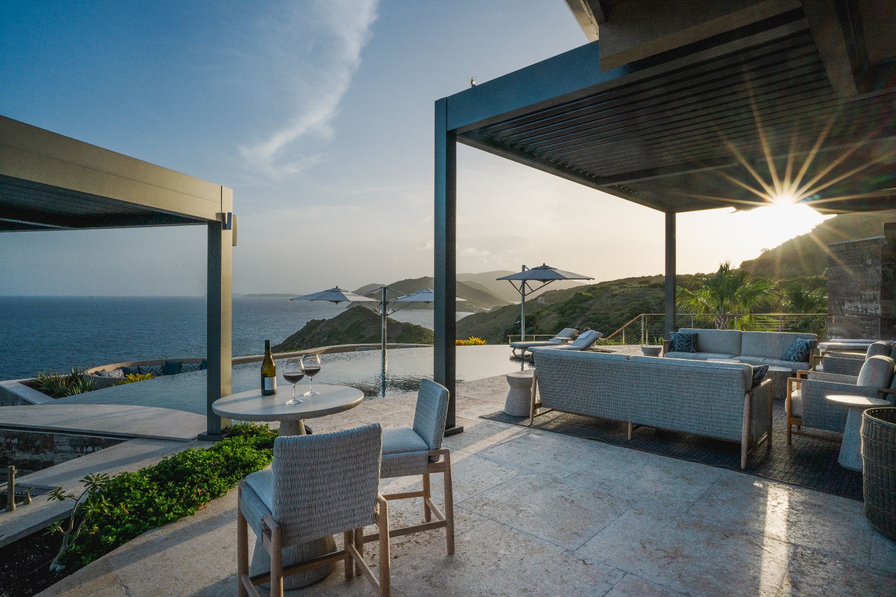 Outdoor seating at Quintessa in Oil Nut Bay in the British Virgin Islands