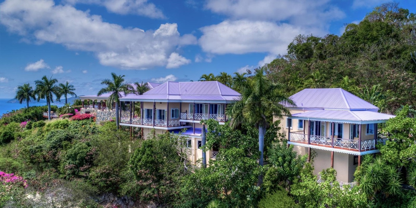 Exterior of St Bernards Hill House, Caribbean luxury villa