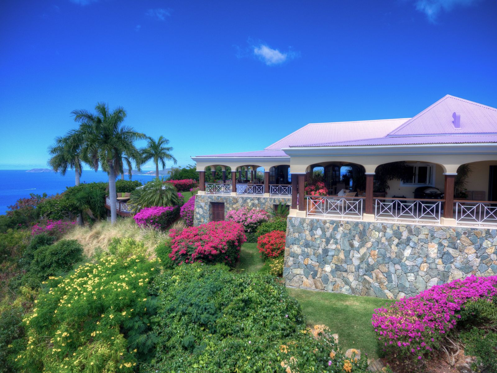 Exterior of St Bernard's Hill House in the British Virgin Islands