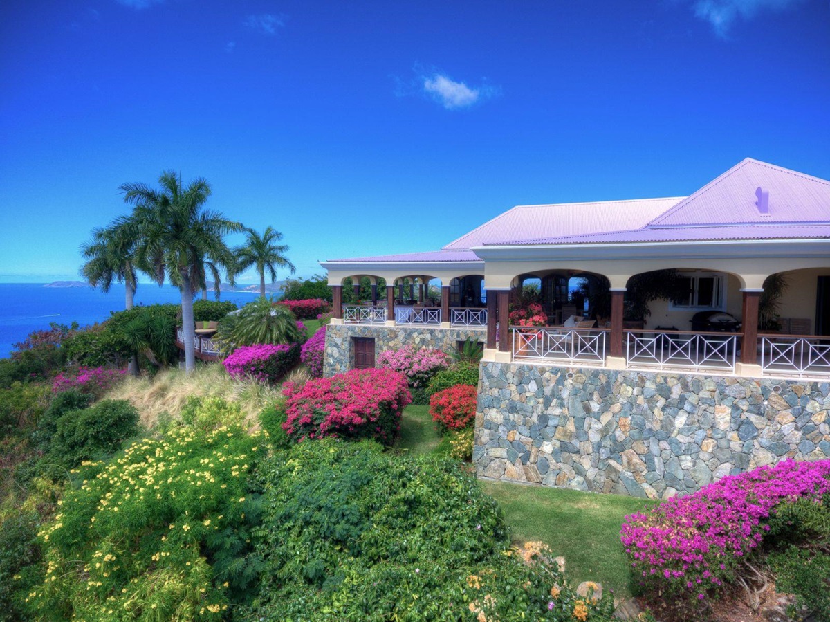 Exterior of St Bernard's Hill House in the British Virgin Islands