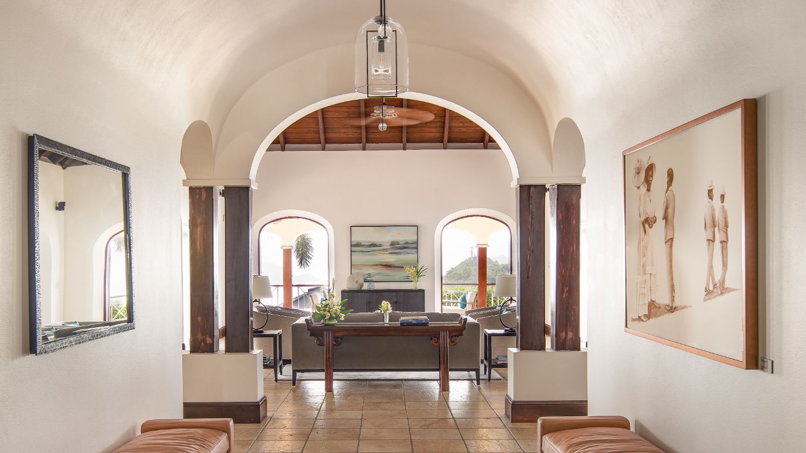Foyer at St Bernard's Hill House in the British Virgin Islands