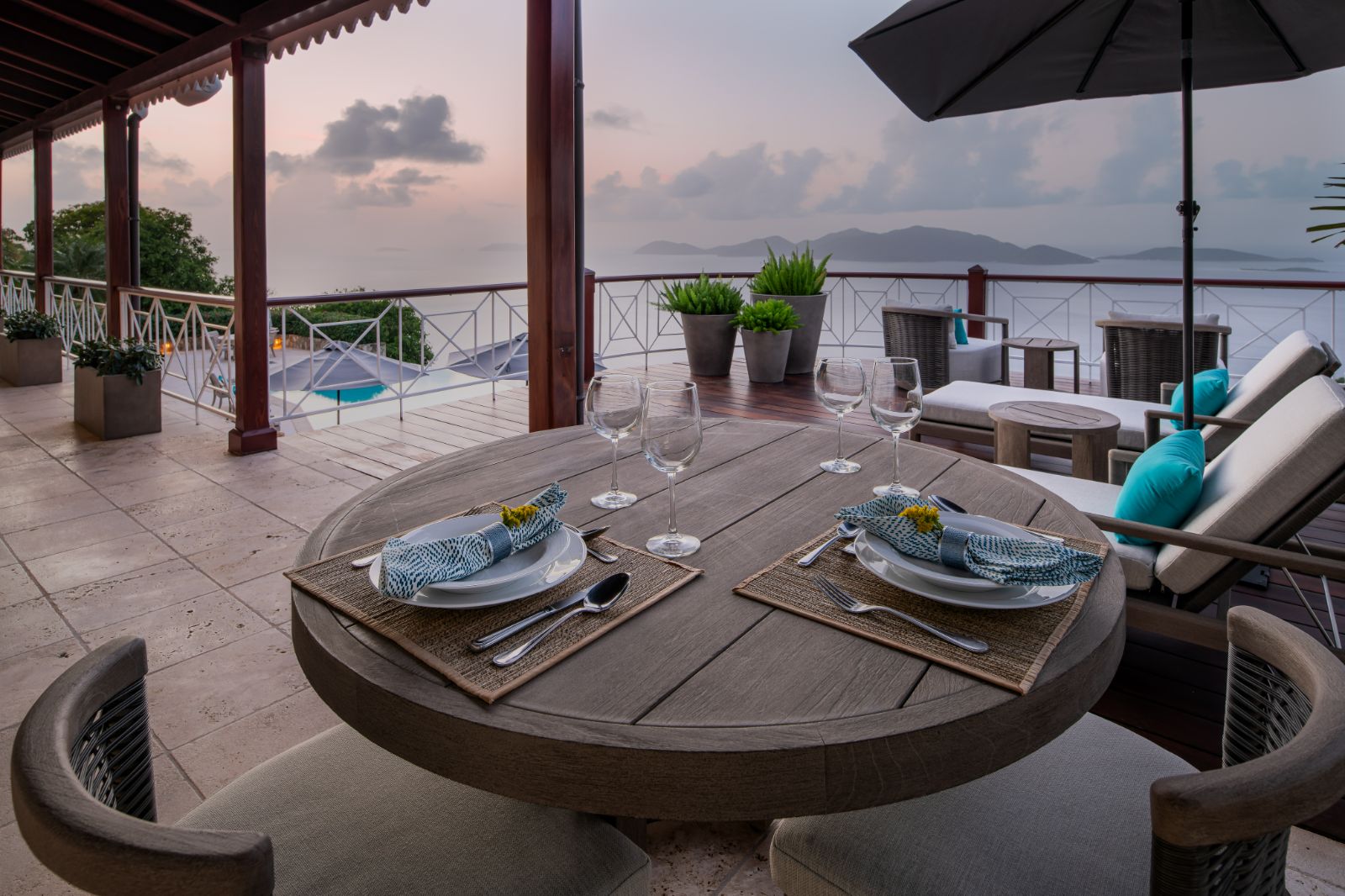 Master Bedroom Veranda at St Bernard's Hill House in the British Virgin Islands