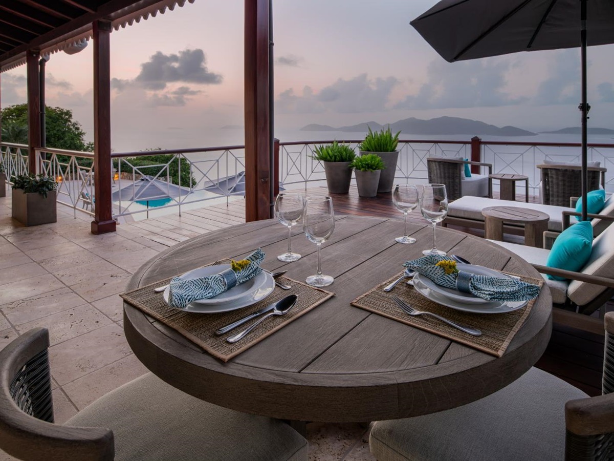Master Bedroom Veranda at St Bernard's Hill House in the British Virgin Islands
