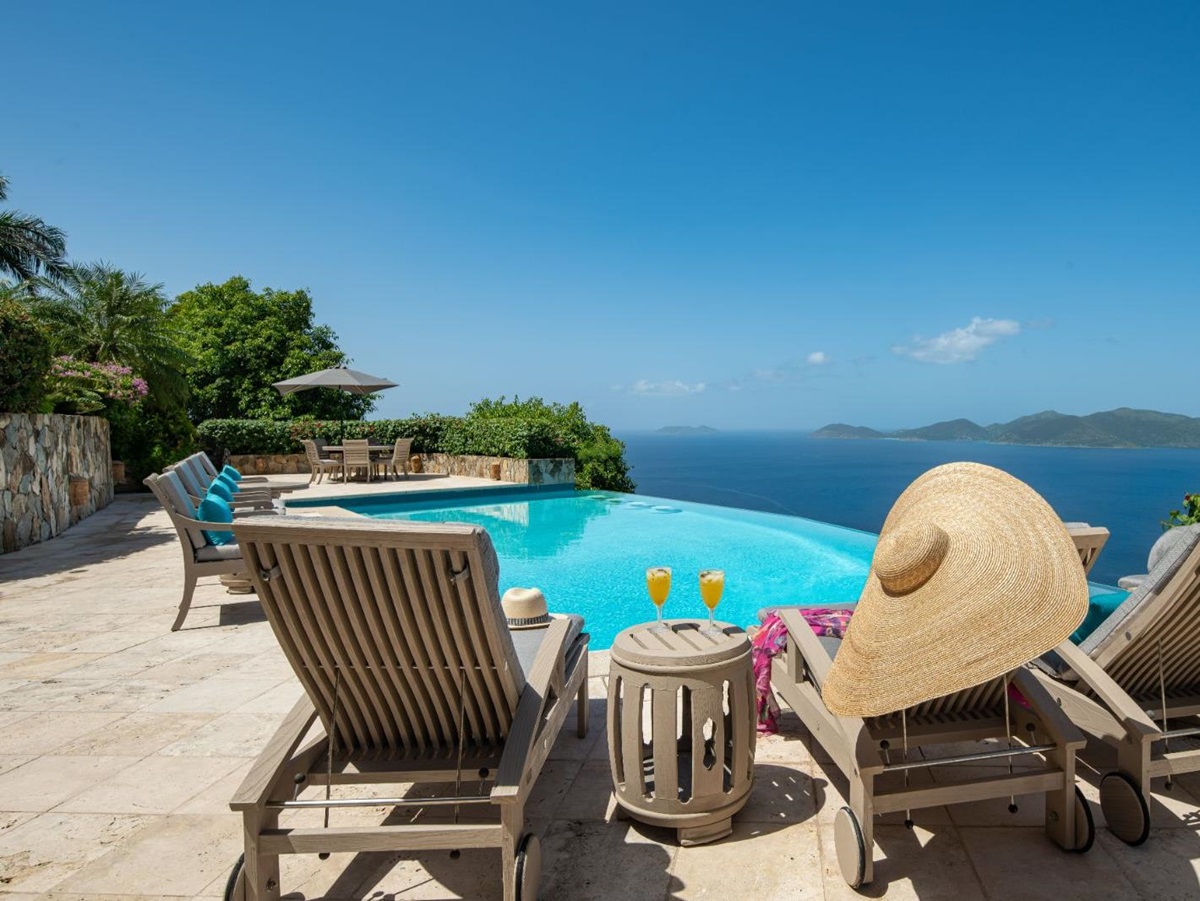 Pool Deck at St Bernard's Hill House in the British Virgin Islands