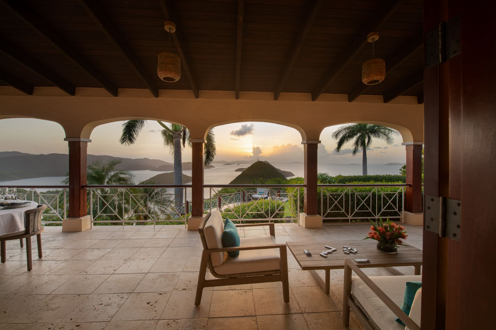 Sunset Terrace at St Bernard's Hill House in the British Virgin Islands