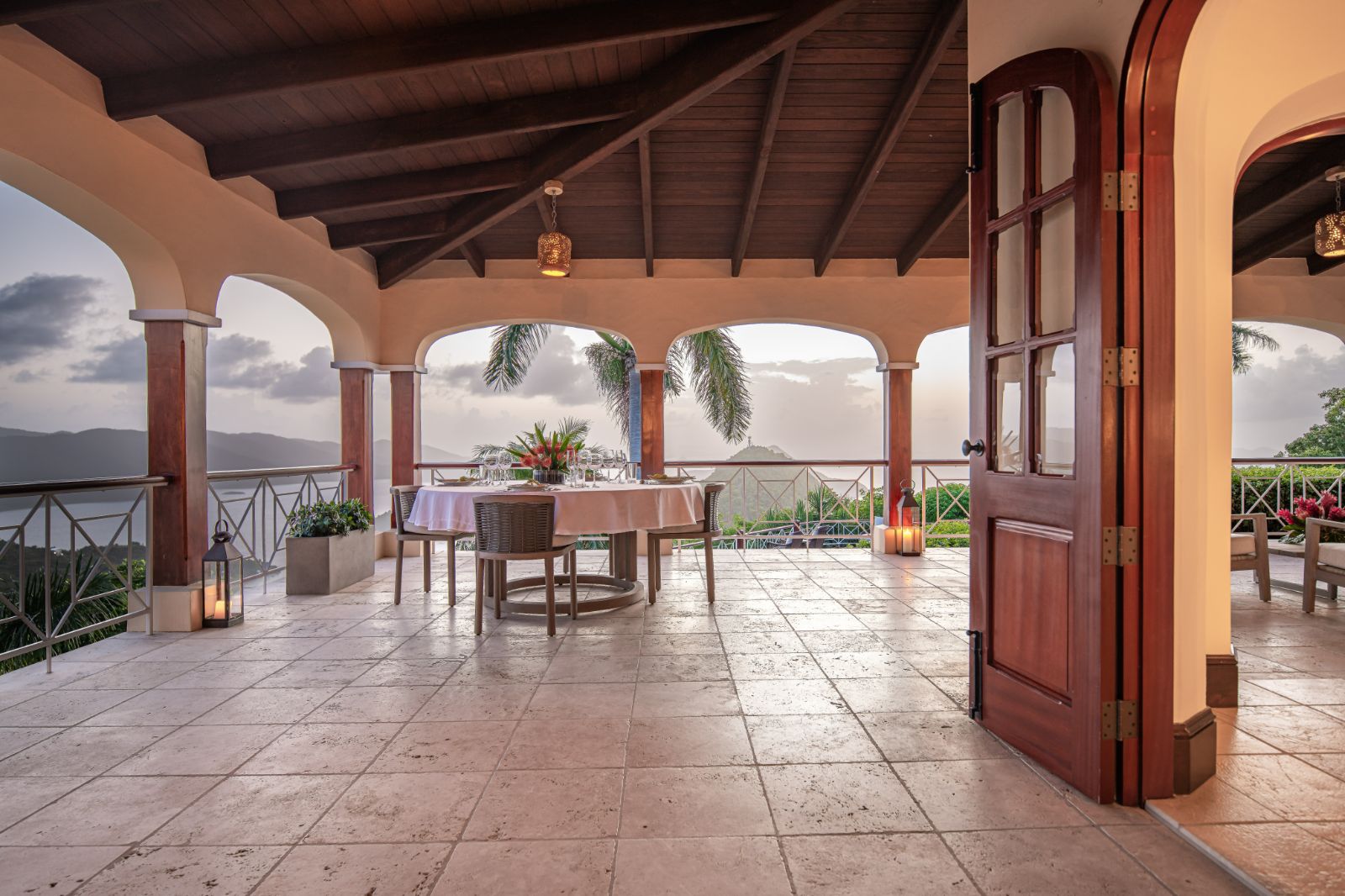 Veranda Dining at St Bernard's Hill House in the British Virgin Islands