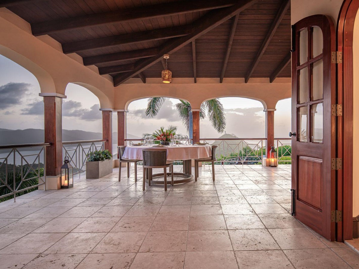 Veranda Dining at St Bernard's Hill House in the British Virgin Islands