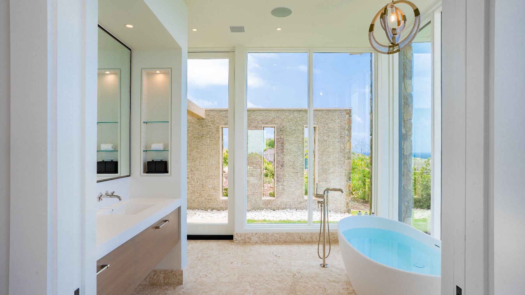 Bathroom at Starlight in the Nut Oil Bay Resort in the British Virgin Islands
