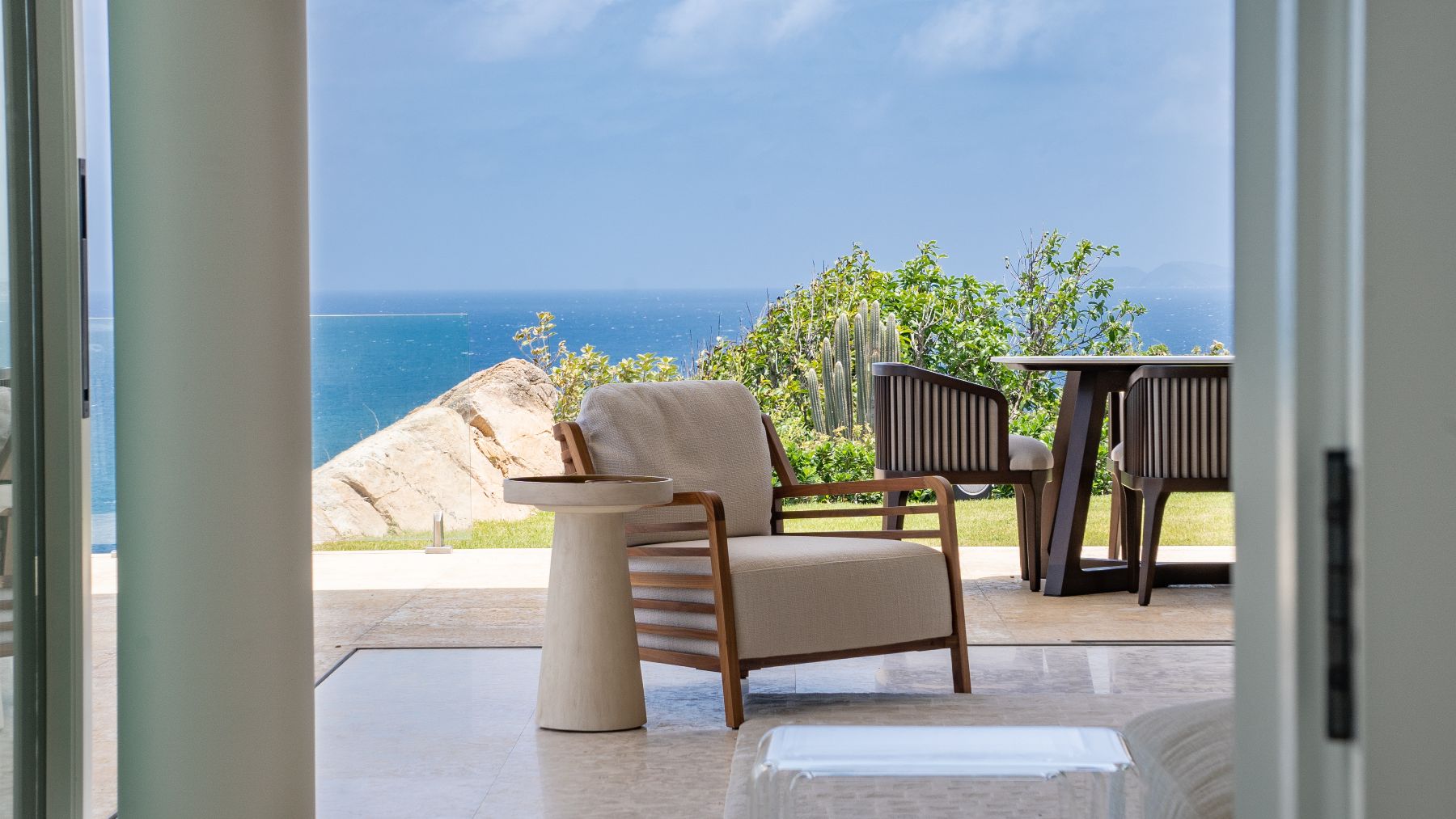 Outdoor seating at Starlight in the Nut Oil Bay Resort in the British Virgin Islands