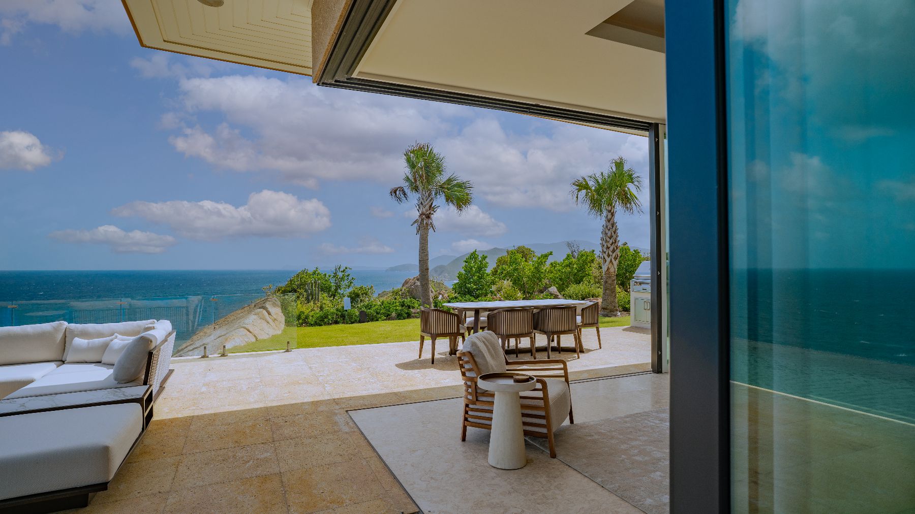 Outdoor seating at Starlight in the Nut Oil Bay Resort in the British Virgin Islands