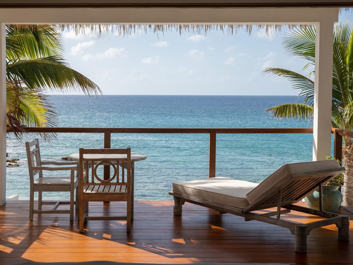 Bedroom 1 view from Beach Villa at The Branson Estate on Moskito Island in the British Virgin Islands