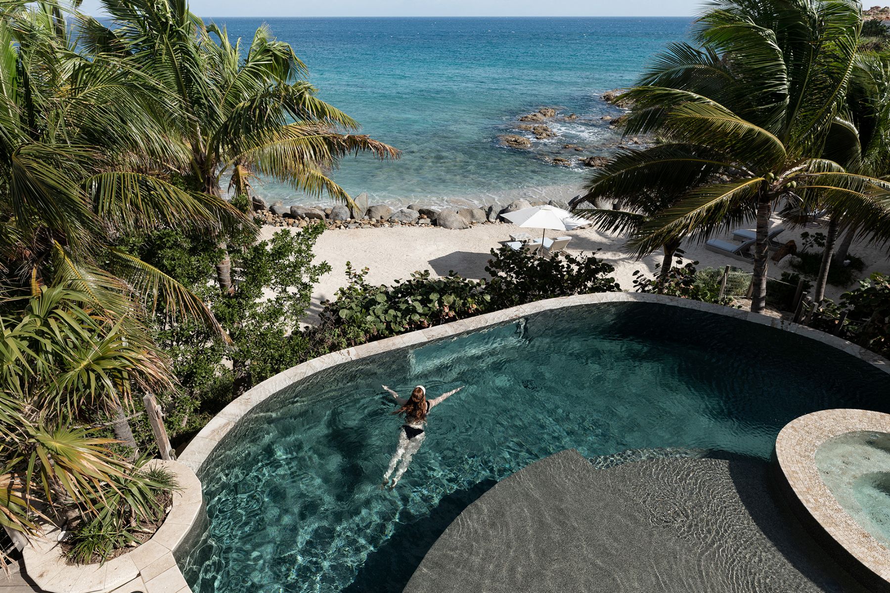Pool at Beach Villa at The Branson Estate on Moskito Island in the British Virgin Islands