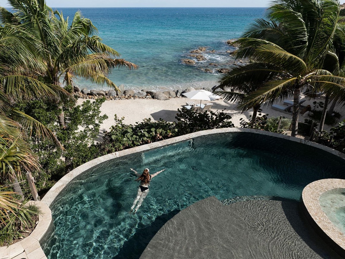 Pool at Beach Villa at The Branson Estate on Moskito Island in the British Virgin Islands
