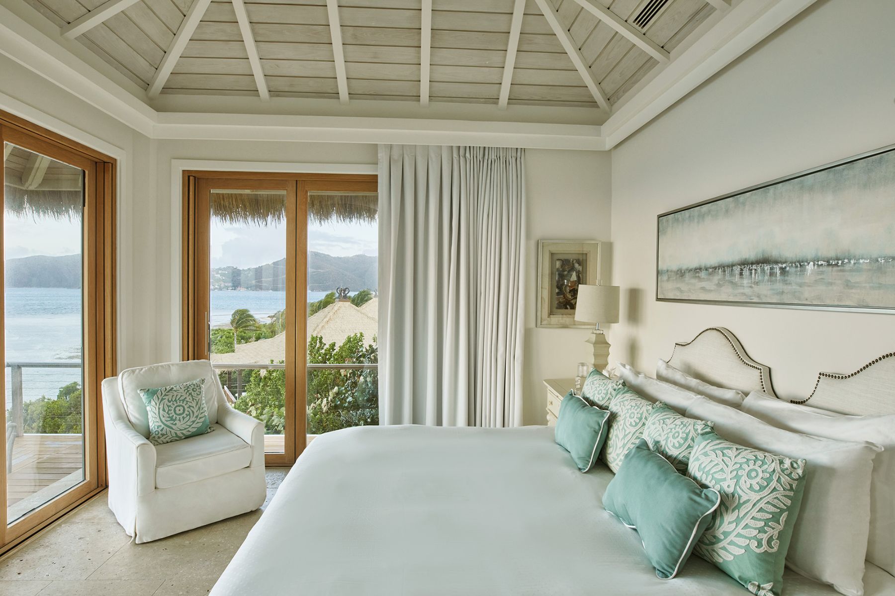 Bedroom 1 at Headland House at The Branson Estate on Moskito Island in the British Virgin Islands