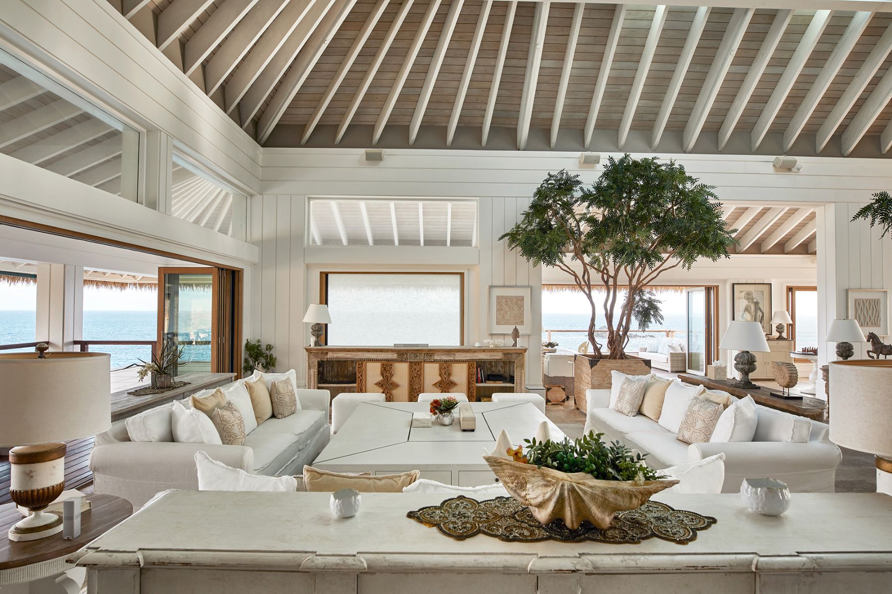 The Great Room at The Branson Estate on Moskito Island in the British Virgin Islands