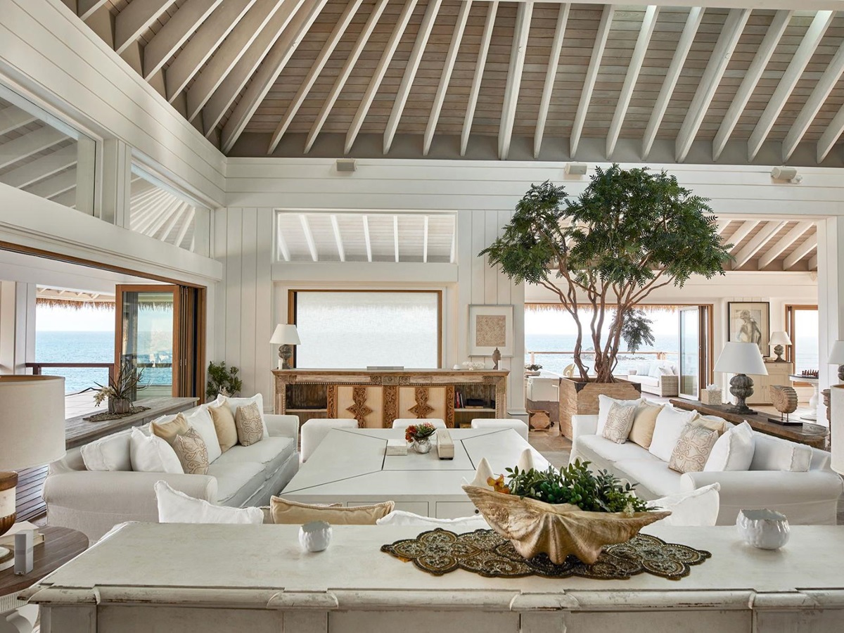 The Great Room at The Branson Estate on Moskito Island in the British Virgin Islands