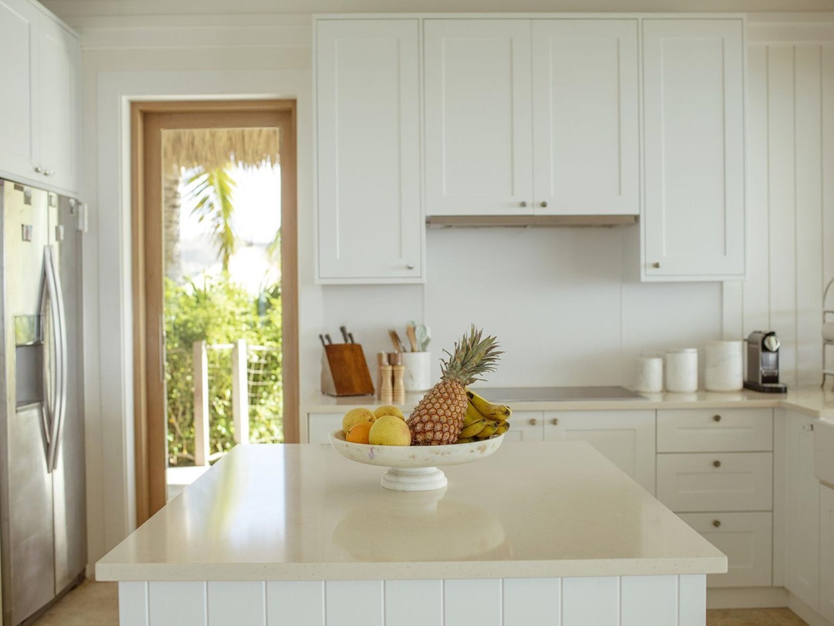 Kitchen in Headland House at The Branson Estate on Moskito Island in the British Virgin Islands