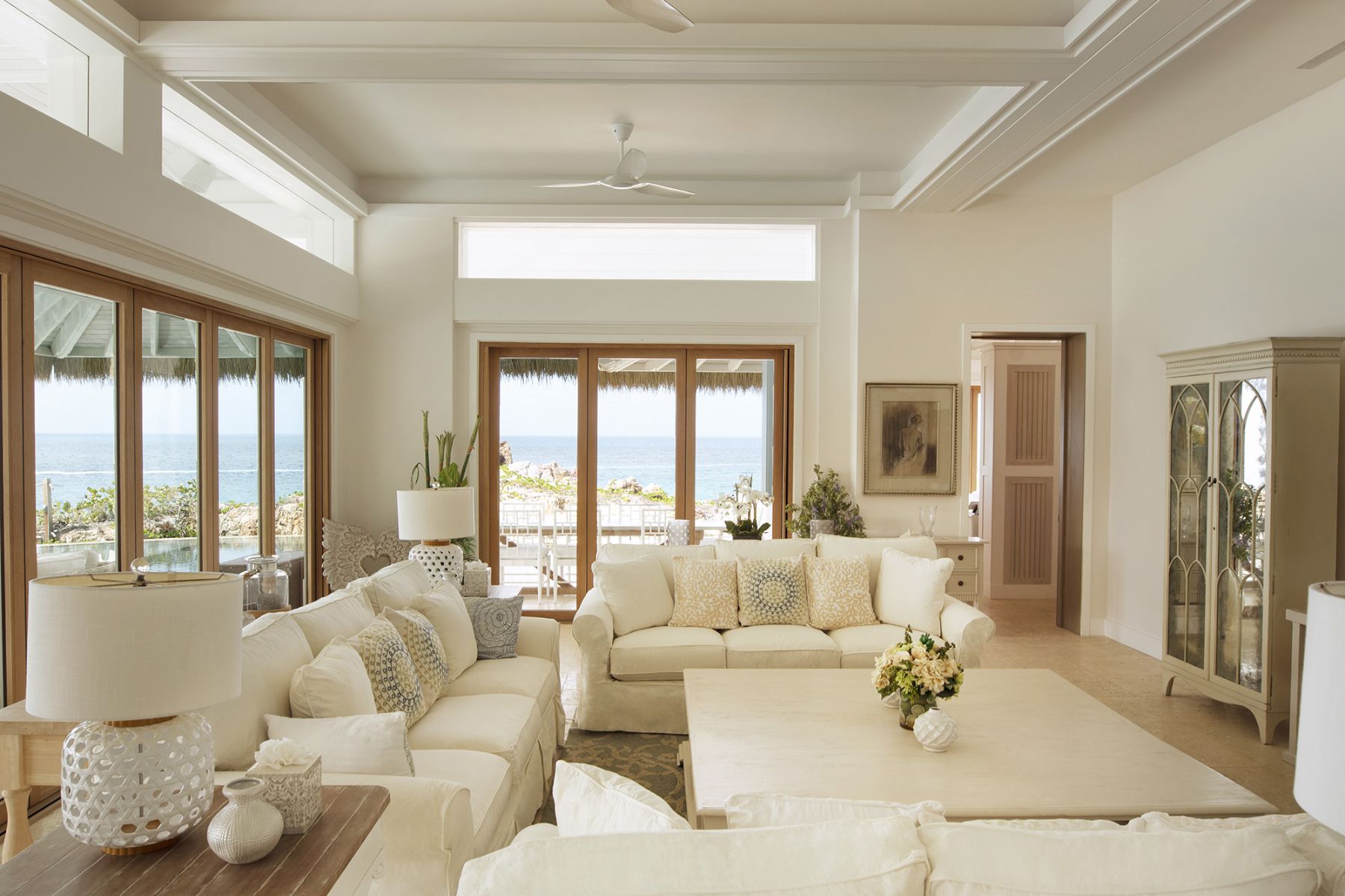 Lounge in Headland House at The Branson Estate on Moskito Island in the British Virgin Islands