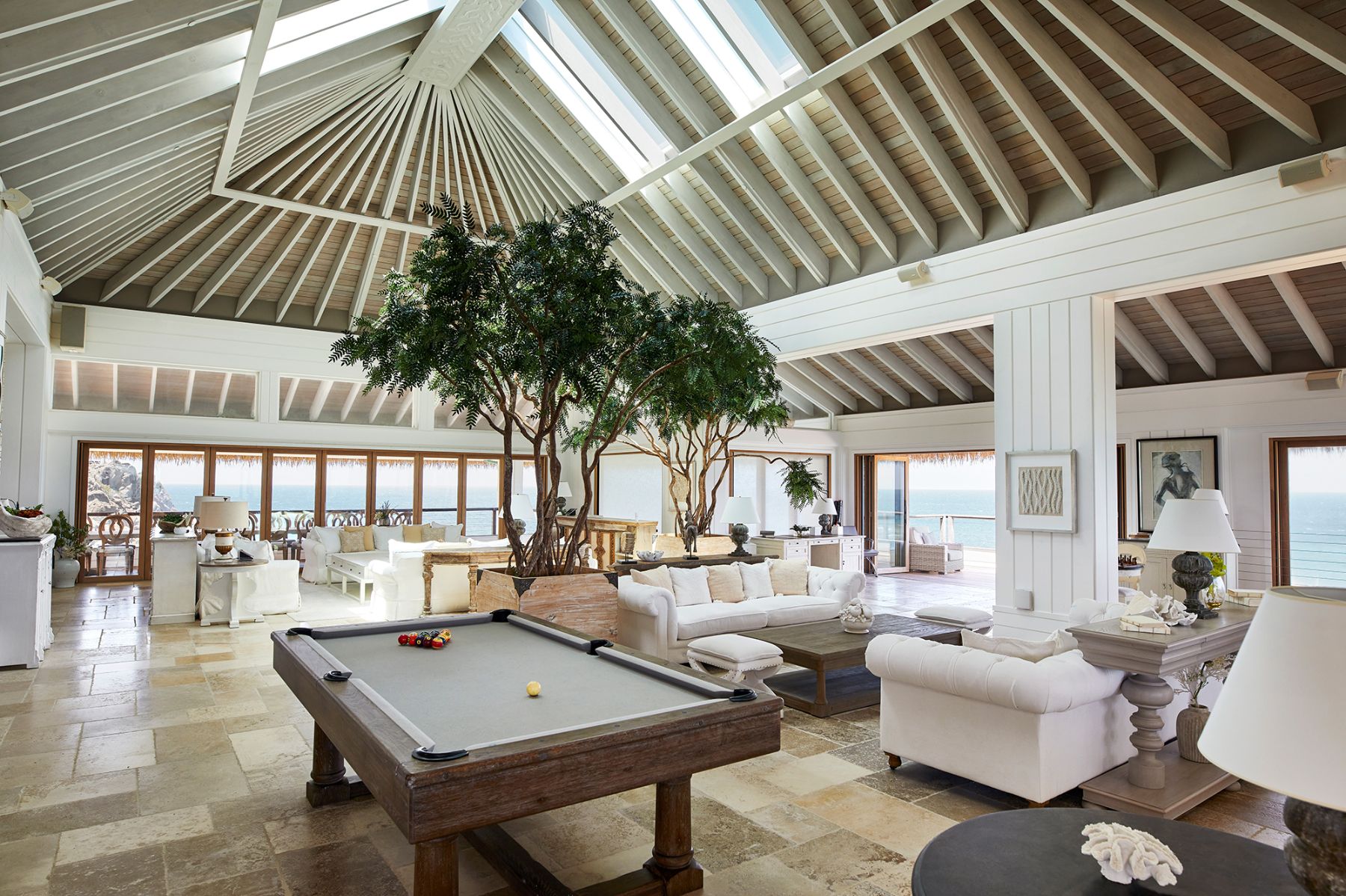 Pool table at The Branson Estate on Moskito Island in the British Virgin Islands