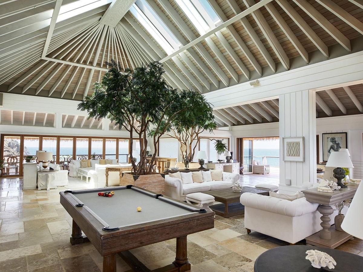 Pool table at The Branson Estate on Moskito Island in the British Virgin Islands