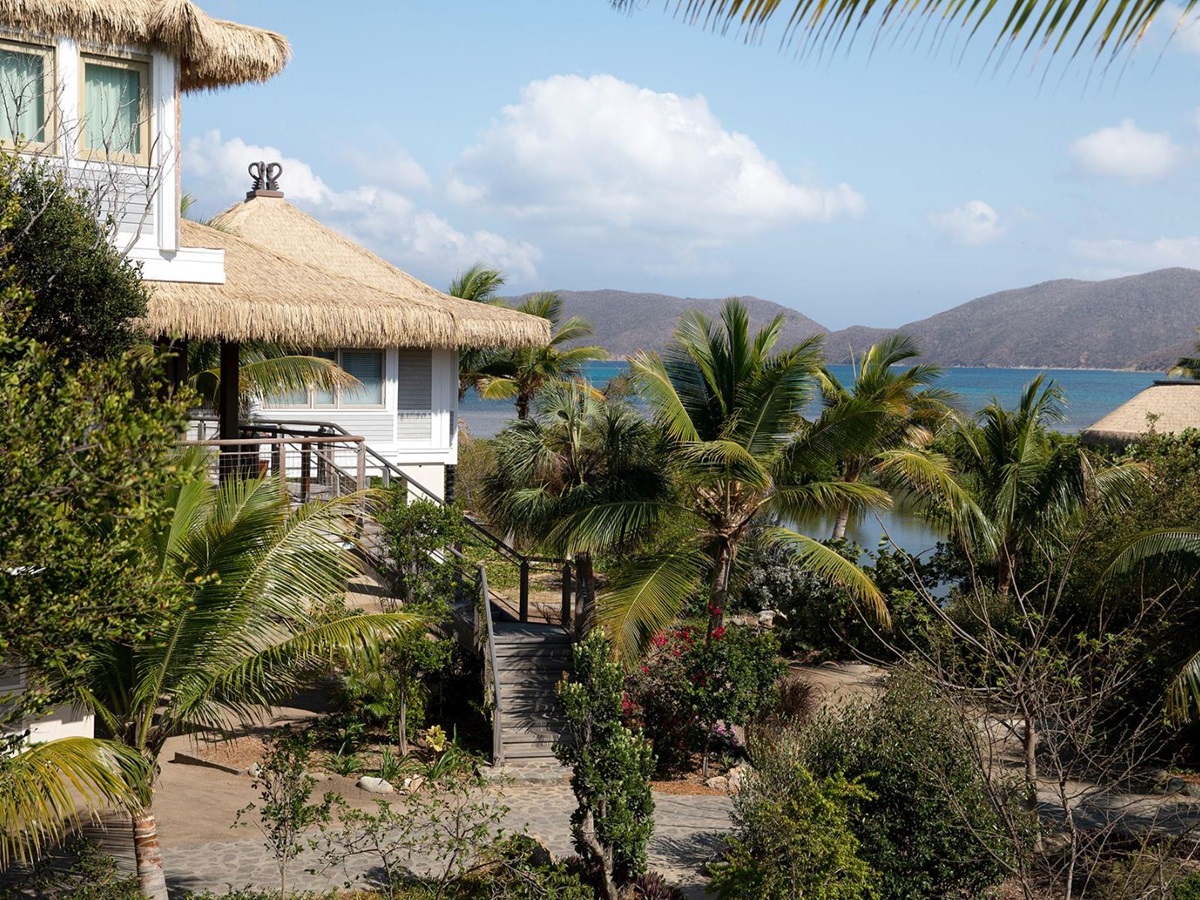 Aerial shot of Mangrove Villa at The Branson Estate on Moskito Island in the British Virgin Islands