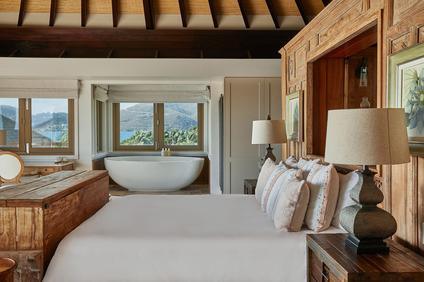 Bedroom in Mangrove Villa at The Branson Estate on Moskito Island in the British Virgin Islands