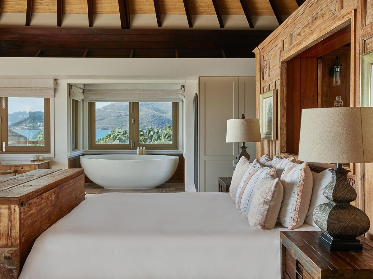 Bedroom in Mangrove Villa at The Branson Estate on Moskito Island in the British Virgin Islands