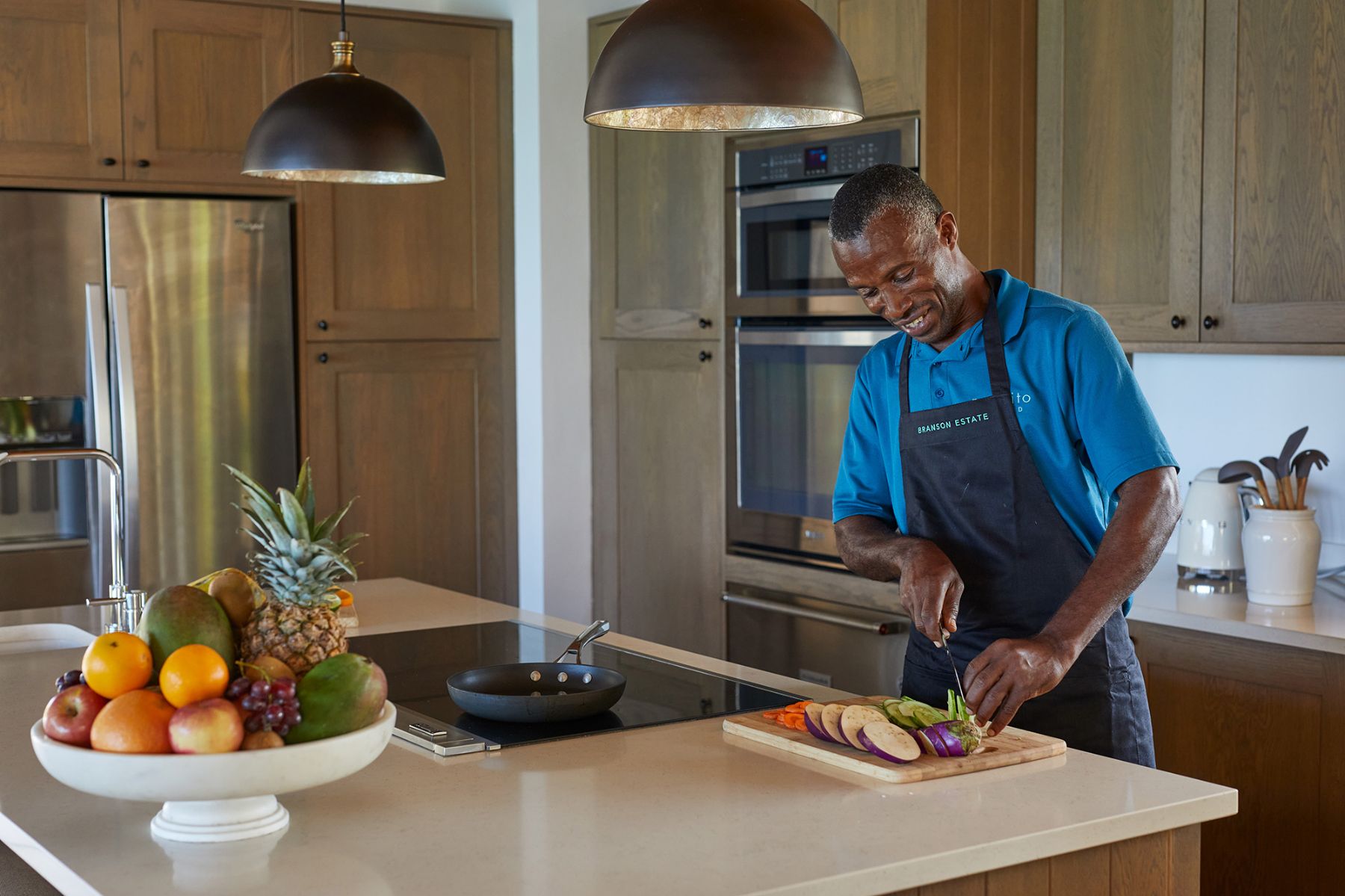 Kitchen in Mangrove Villa at The Branson Estate on Moskito Island in the British Virgin Islands