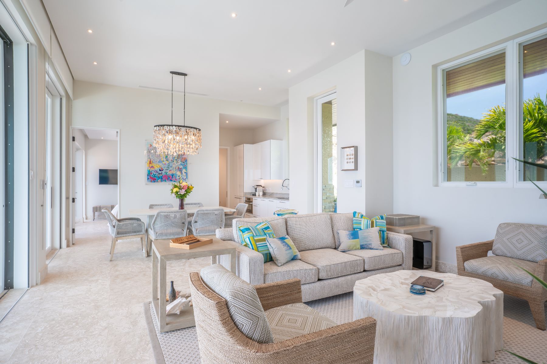 Sitting room at Whale Point in the Nut Oil Bay Resort in the British Virgin Islands