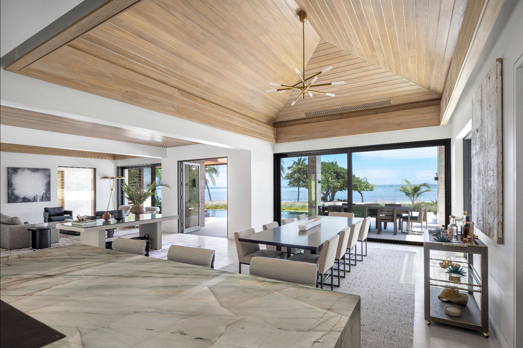 Dining table at Xela in Oil Nut Bay in the British Virgin Islands