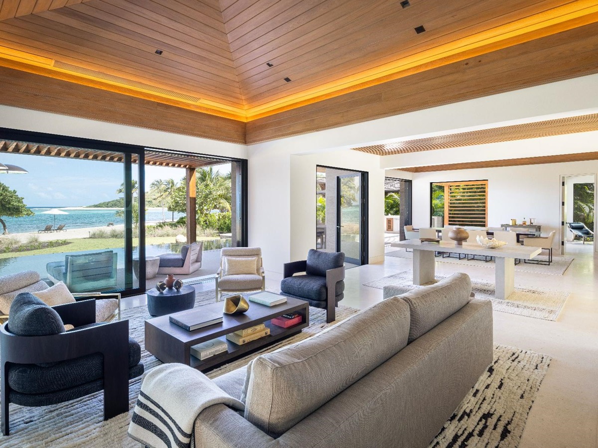 Sitting room at Xela in Oil Nut Bay in the British Virgin Islands