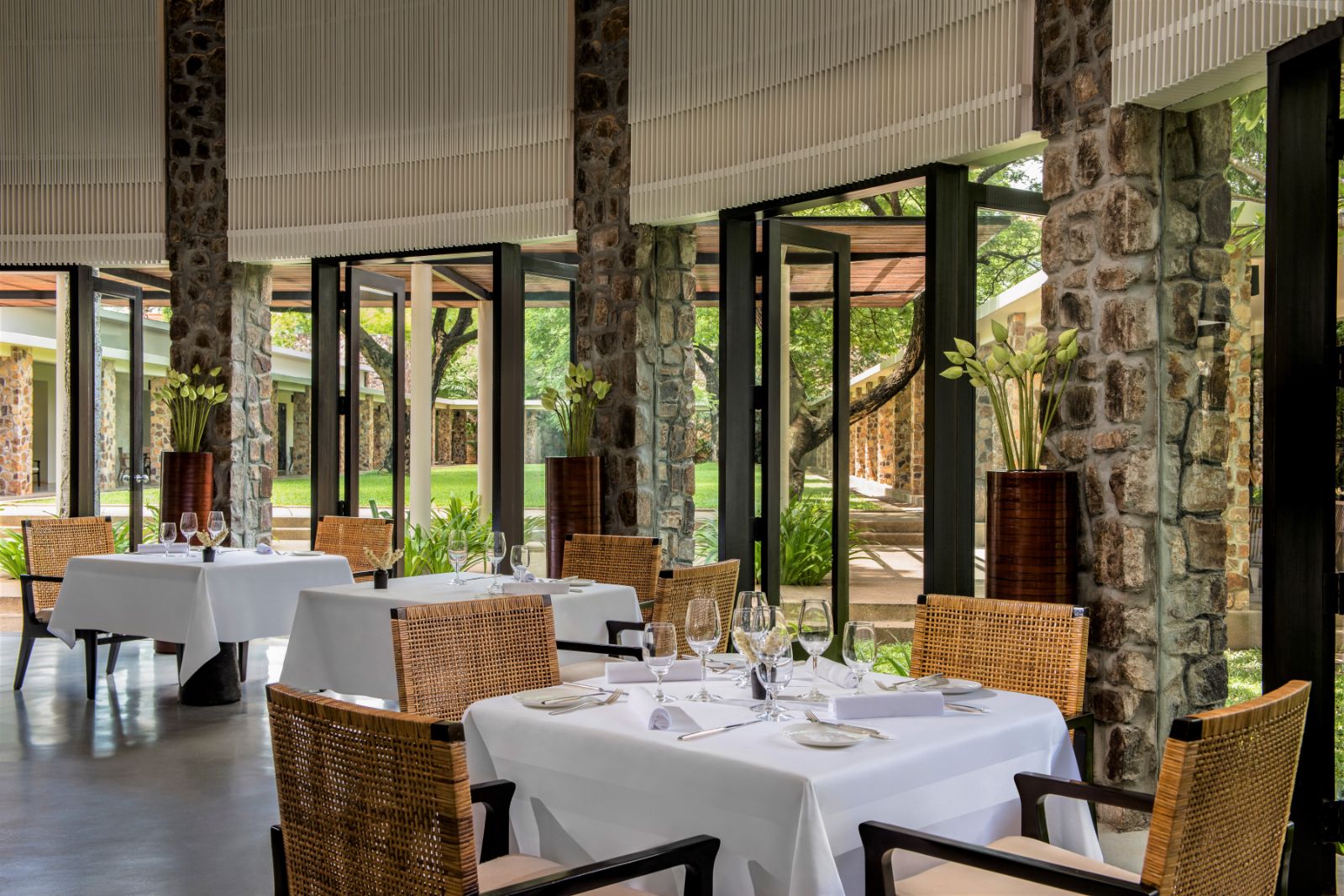 Dining room at Amansara in the Siem Reap region of Cambodia