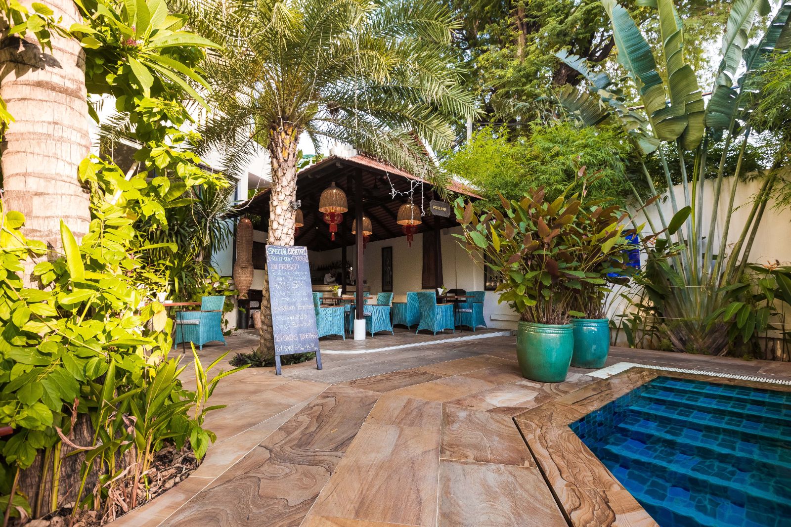 Pool bar at Palace Gate Hotel in Phnom Penh, Cambodia