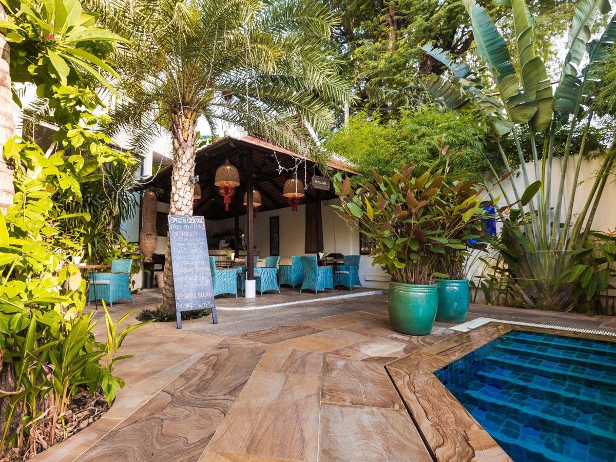 Pool bar at Palace Gate Hotel in Phnom Penh, Cambodia