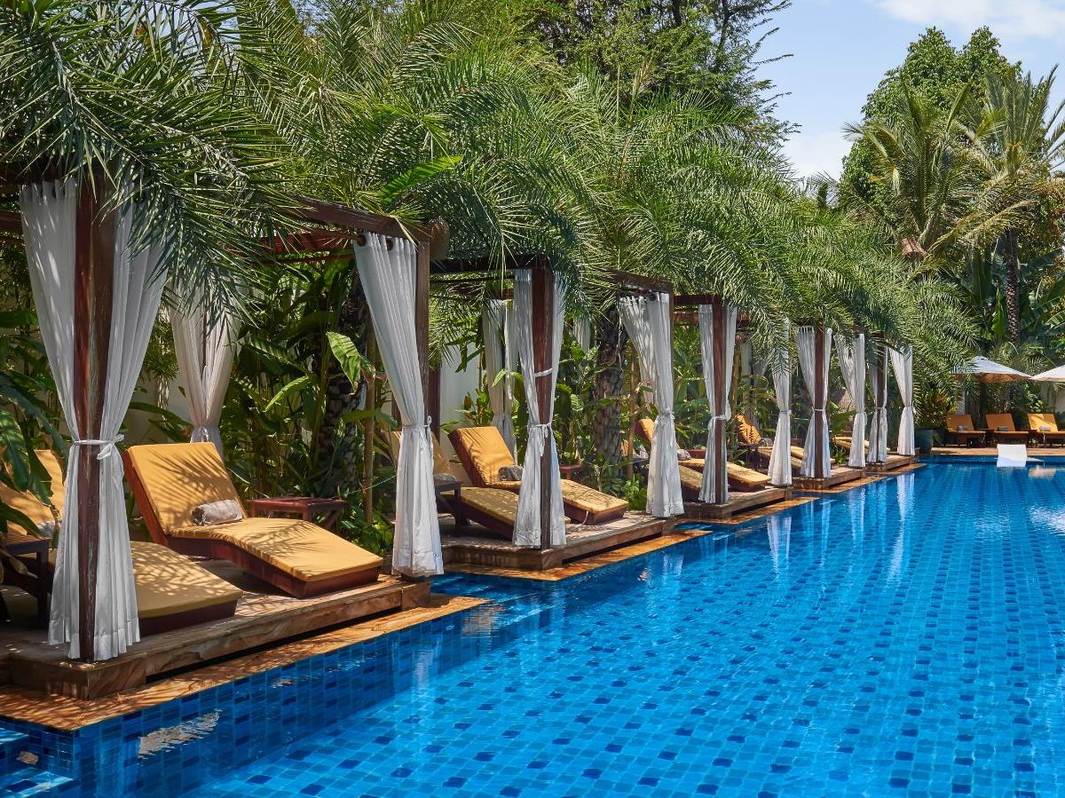Poolside at Palace Gate Hotel in Phnom Penh, Cambodia
