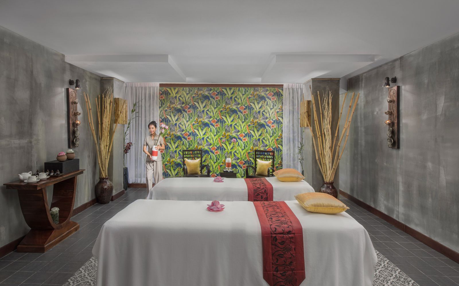 Spa beds at Palace Gate Hotel in Phnom Penh, Cambodia