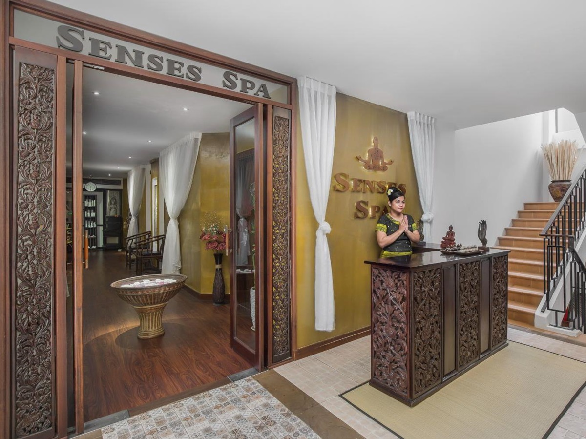 Spa entrance at Palace Gate Hotel in Phnom Penh, Cambodia