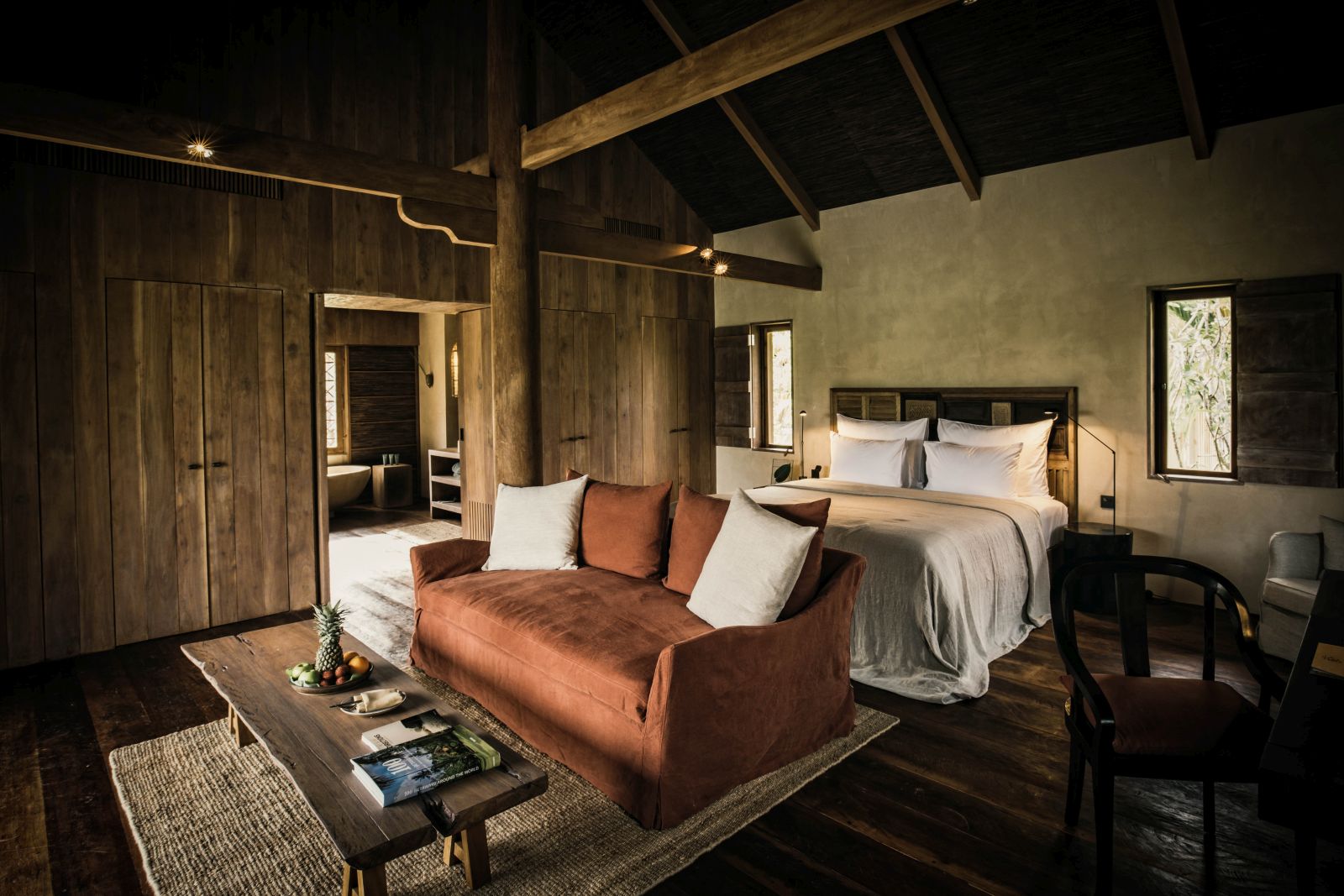 Interior of a villa at Phum Baitang hotel in Cambodia