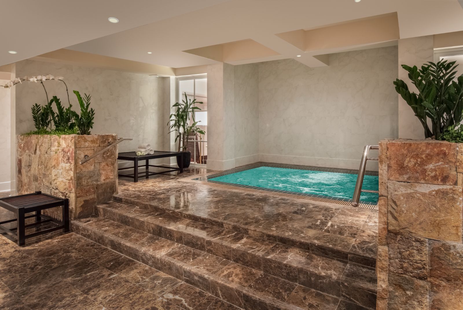 Spa pool at Raffles Le Royal in Phnom Penh, Cambodia