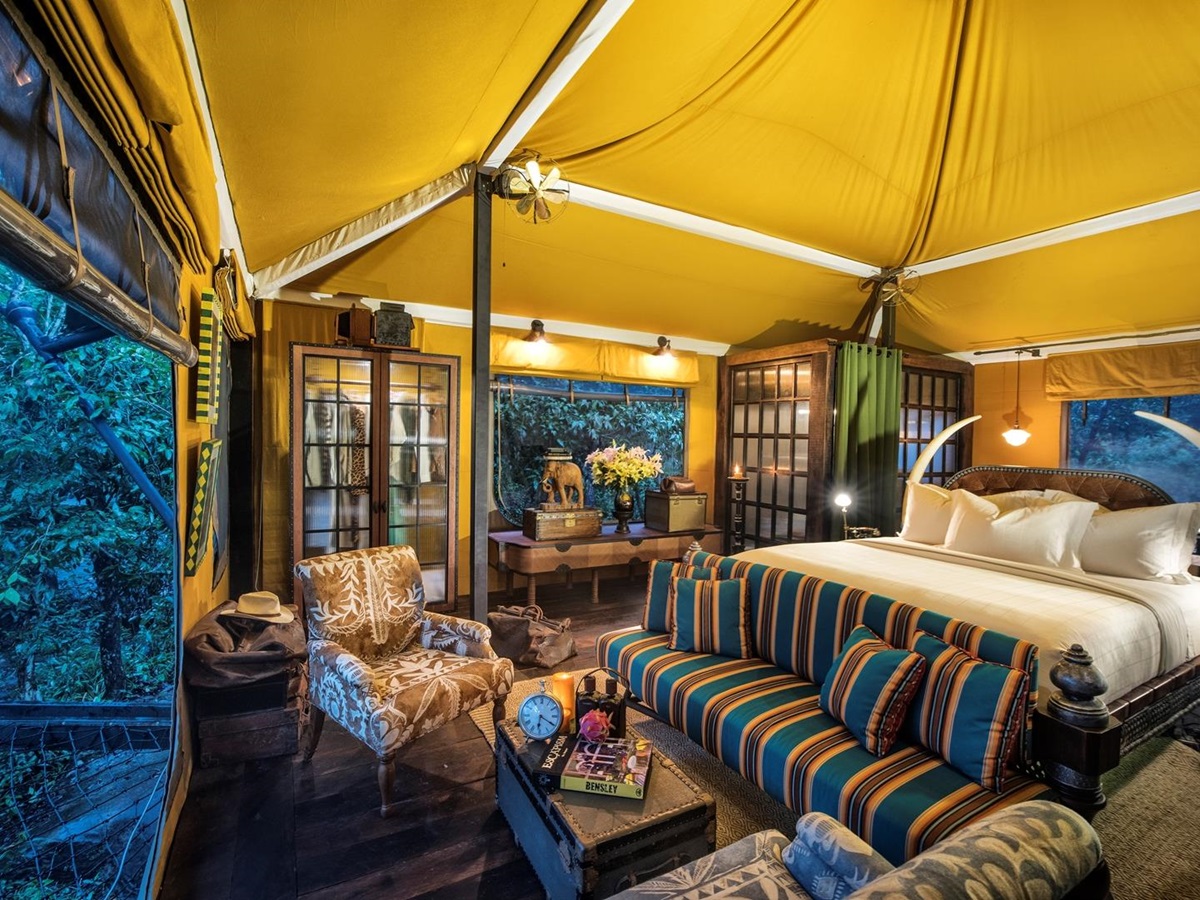 Interior of tent at Shinta Mani Wild, Cambodia