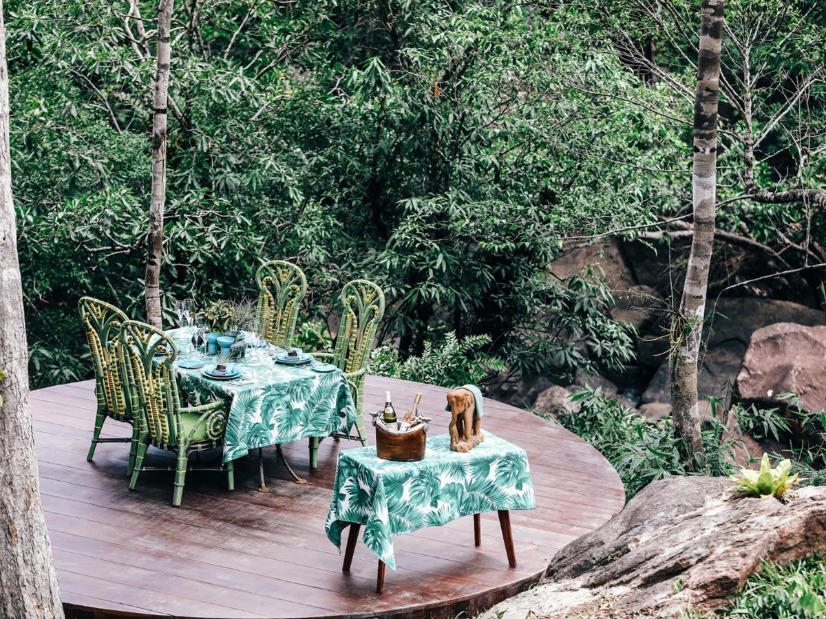 Private outdoor dining experience at Luxury resort Shinta Mani Wild