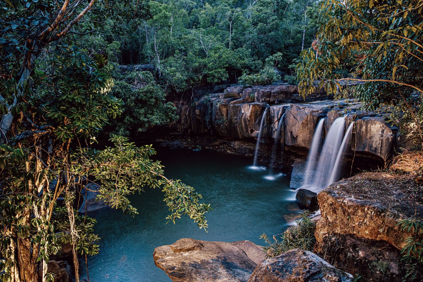 Waterfall at Luxury resort Shinta Mani Wild 
