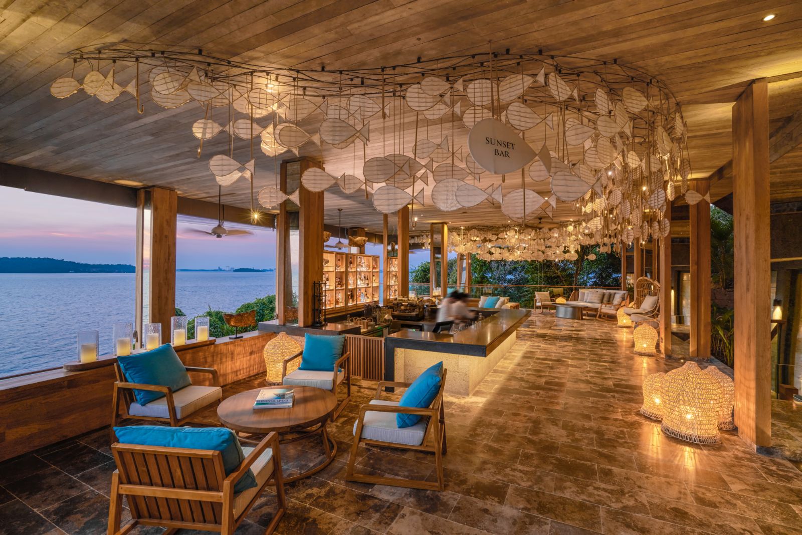 Sunset bar at Luxury Resort Six Senses Krabey