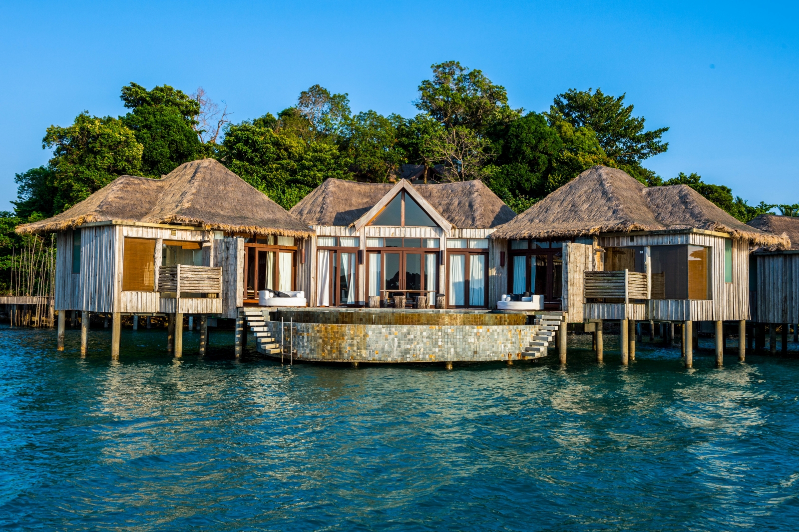 Exterior view of an Over water Villa at Song Saa Cambodia