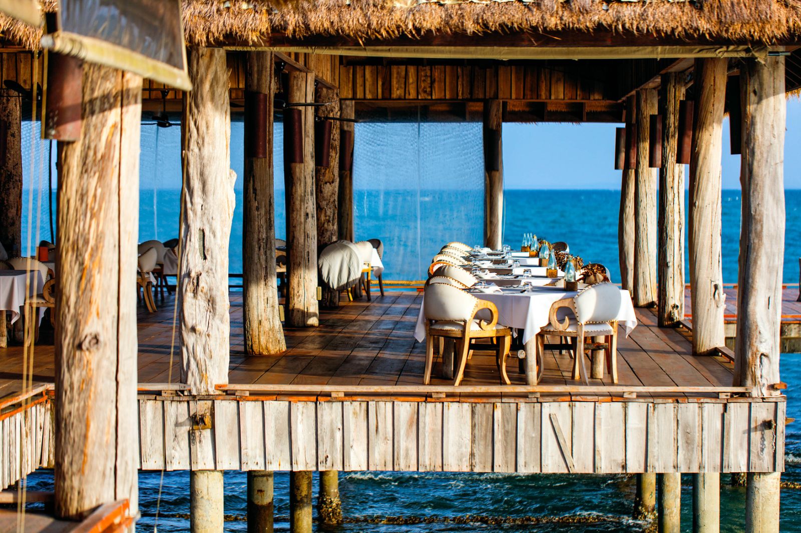 Over water restaurant at luxury resort Song Saa